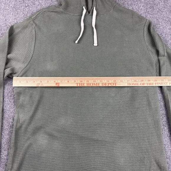 Marine Layer Hoodie Mens XL Green Waffle Knit Hiking Pullover - Picture 7 of 7
